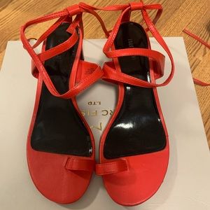 Red statement sandals